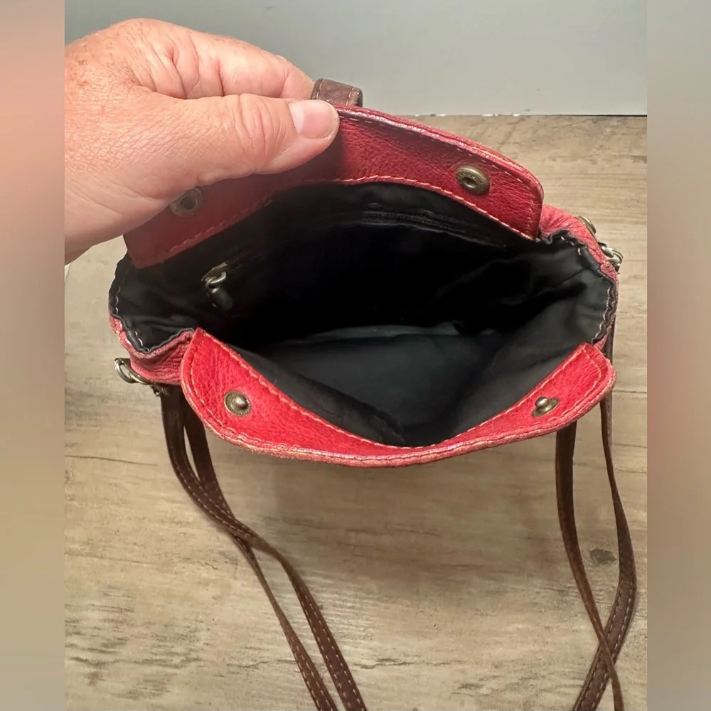 Red Leather‎ Crossbody Bag